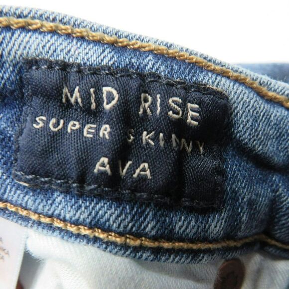 Lucky Brand Mid Rise Super Skinny AVA Jeans Size 4 Medium Wash Blue Denim 28X27 - Picture 5 of 16